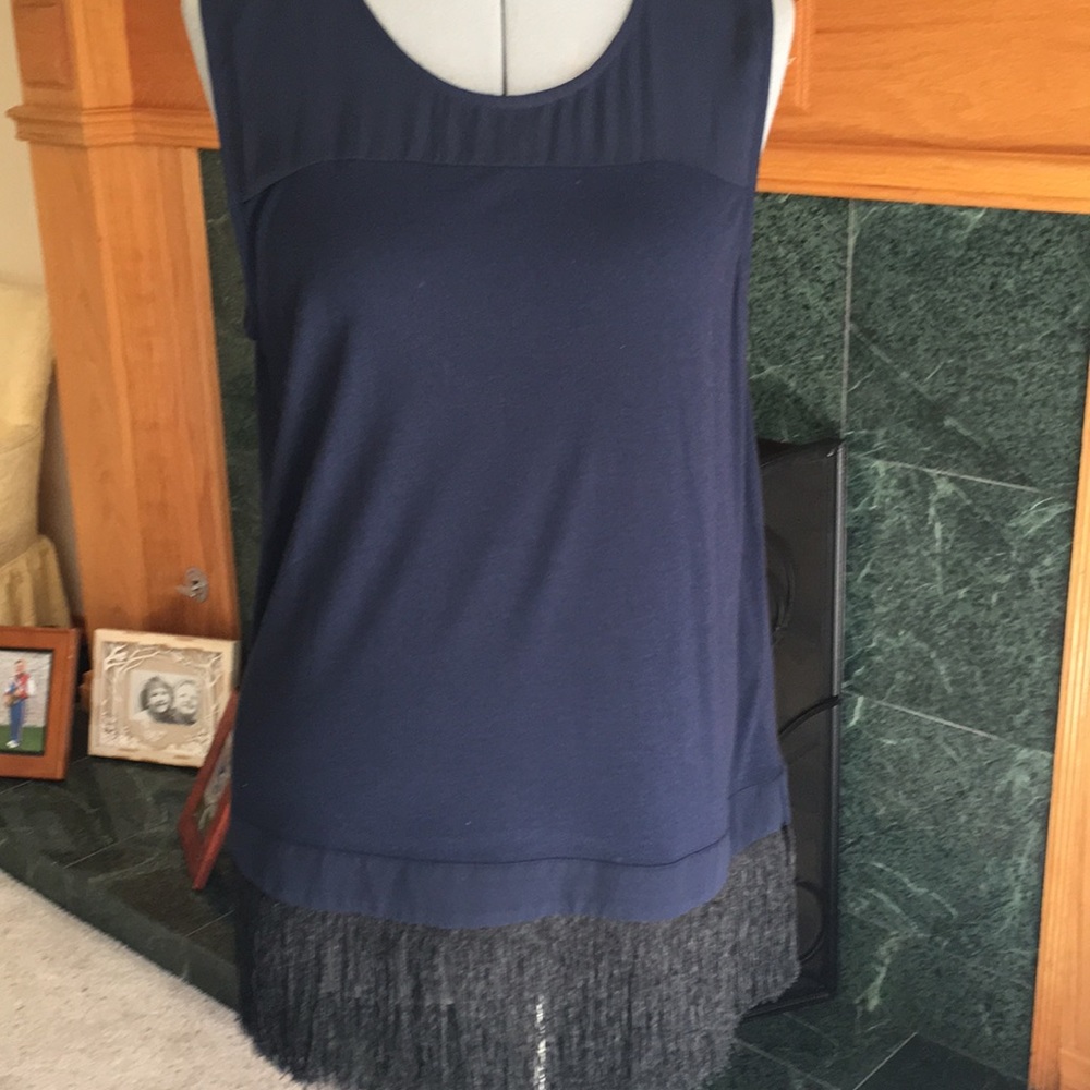 J Crew tank tunic with fringe